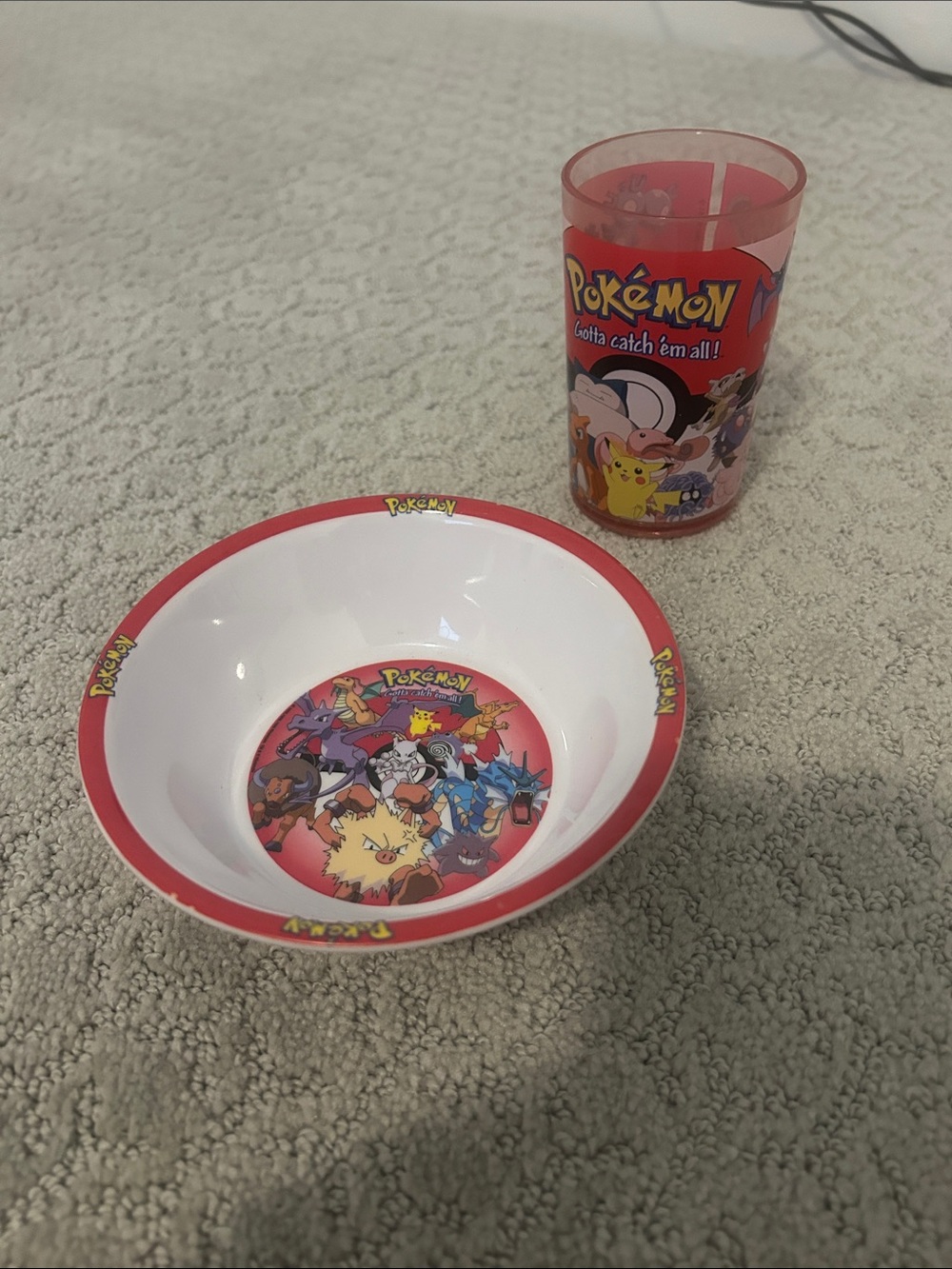 90s Pokémon Red child Bowl and Cup Set